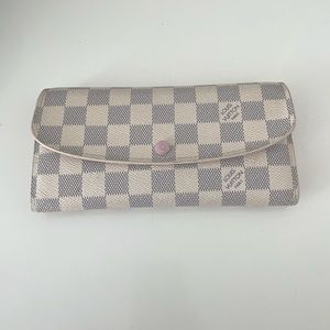 Louis Vuitton Damier Azur Emilie Wallet Rose Ballerine